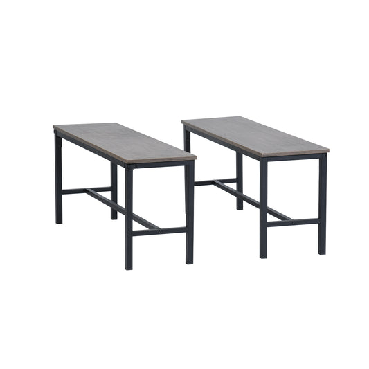 Style industriel - Ensemble de 2 chaises en acier et bois