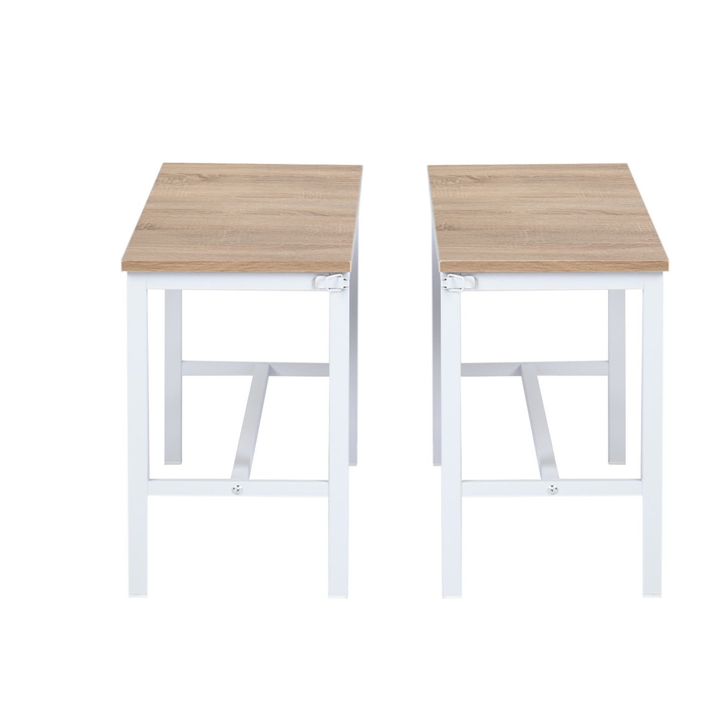 Ensemble de 2 chaises en acier et bois-Style industriel