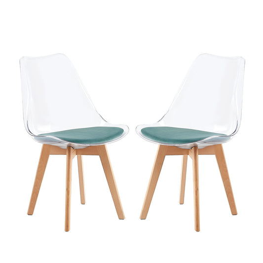 Lot de 2 chaises Scandinaves Transparentes pour Salle à Manger