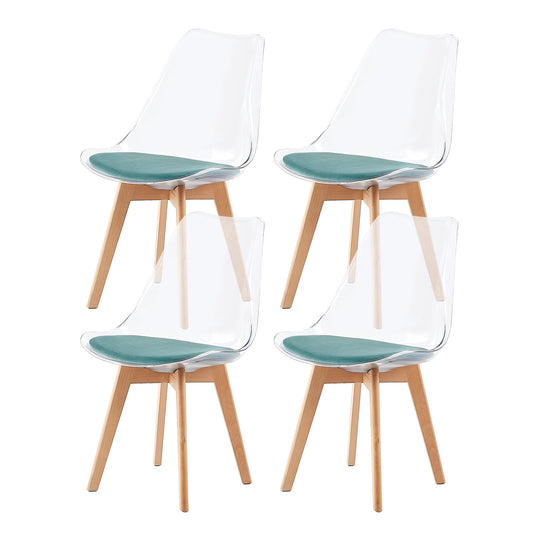 Lot de 4 chaises Scandinaves Transparentes pour Salle à Manger