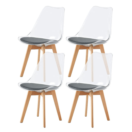 Lot de 4 chaises Scandinaves Transparentes pour Salle à Manger