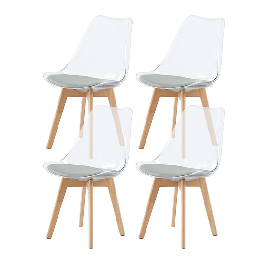 Lot de 4 chaises Scandinaves Transparentes pour Salle à Manger