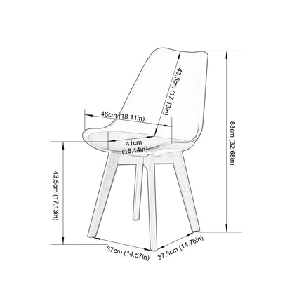 Lot de 4 chaises Scandinaves Transparentes pour Salle à Manger avec Coussin Noir