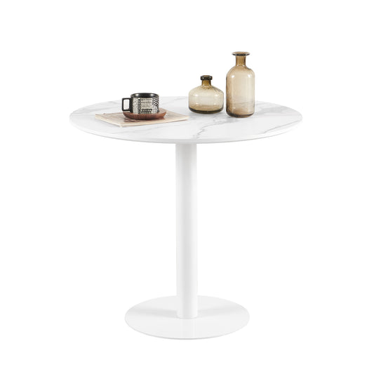 Table à Manger Ronde, Table Basse, Table de Bistro, Petite Table à Manger pour Cuisine, taverne, Petite Table à Manger avec marbrure