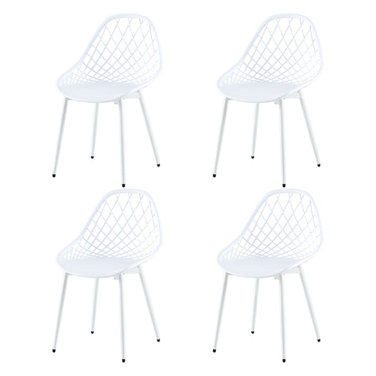 Lot de 4 Chaises Design Blanc Plastique Scandinave Chaise de Salle à manger