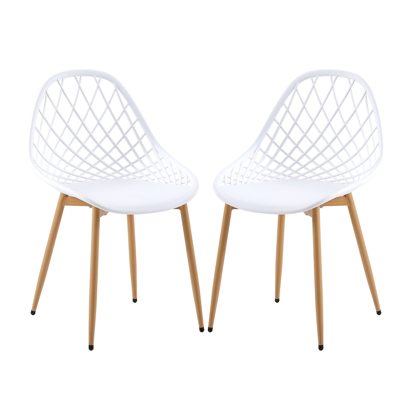 Lot de 2 Chaises Design Blanc Plastique Scandinave Chaise de Salle à manger