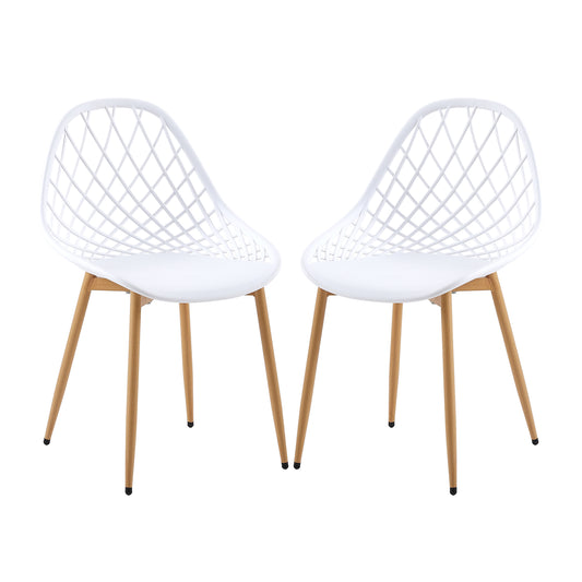 Lot de 2 Chaises Design Blanc Plastique Scandinave Chaise de Salle à manger