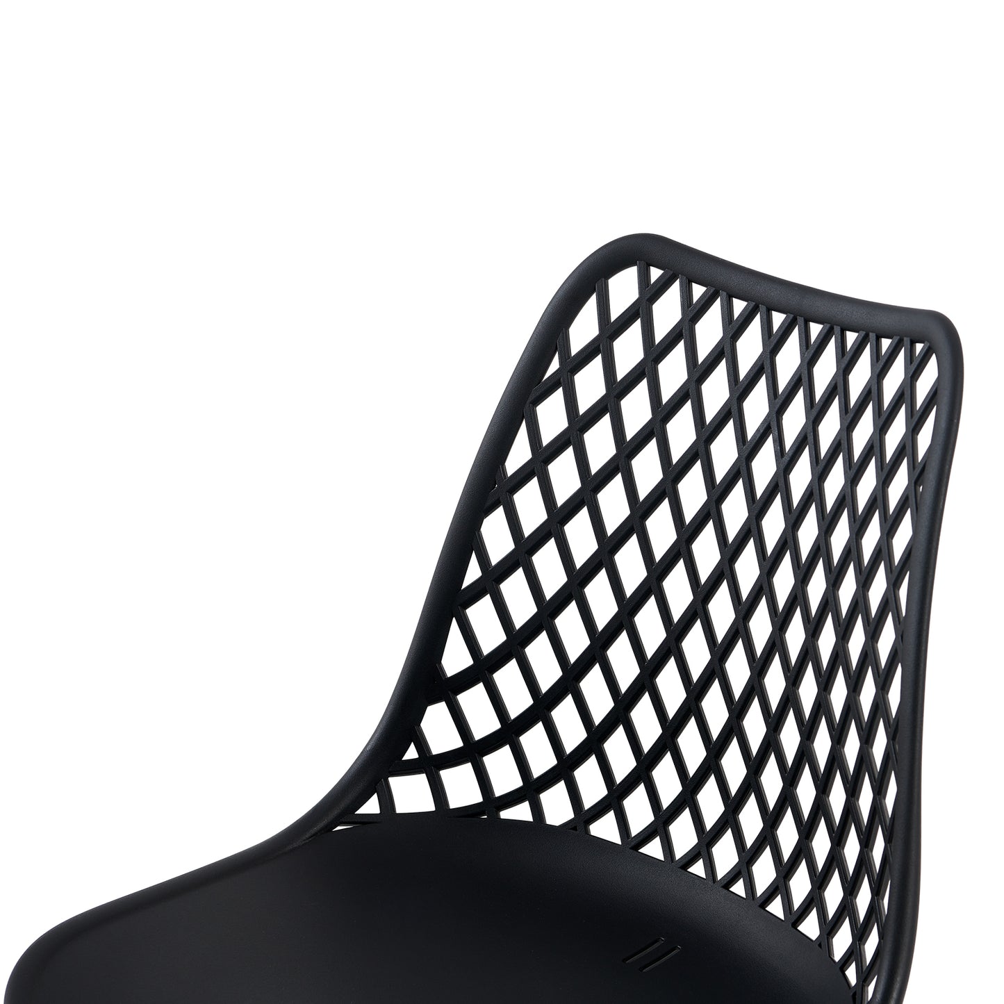 Lot de 2 Chaises Design Plastique Scandinave Chaise de Salle à manger - Noir