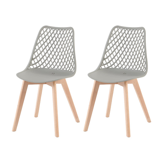 Lot de 2 Chaises Design Plastique Scandinave Chaise de Salle à manger - Gris