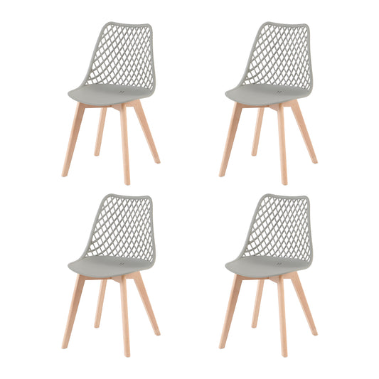 Lot de 4 Chaises Design Plastique Scandinave Chaise de Salle à manger - Gris