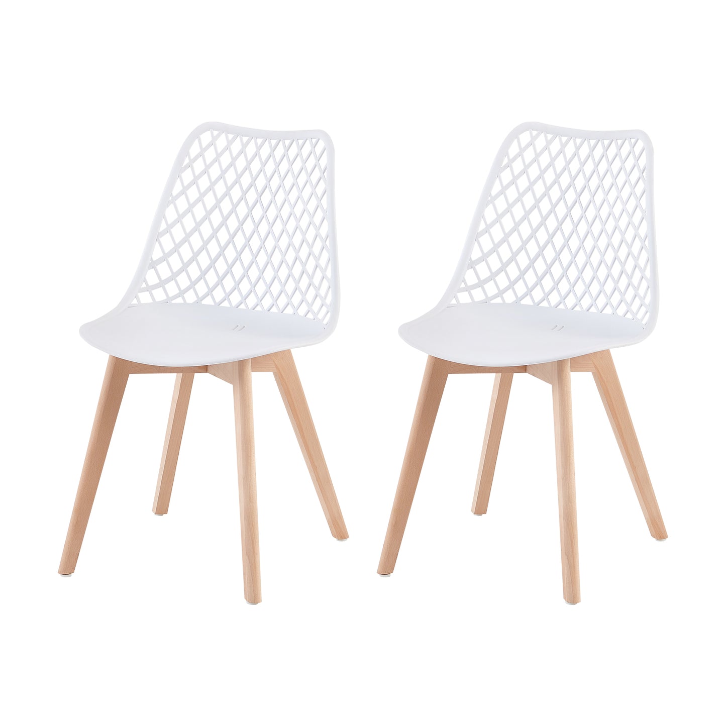 Lot de 2 Chaises Design Plastique Scandinave Chaise de Salle à manger - Blanc