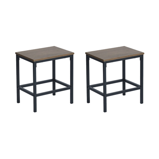 Lot de 2 Chaises en métal de style industriel en métal mat et panneau MDF