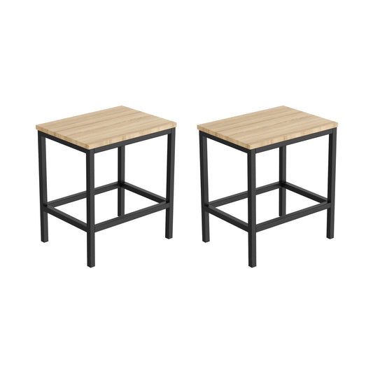 Lot de 2 Chaises de Style Industriel en Métal Mat et MDF