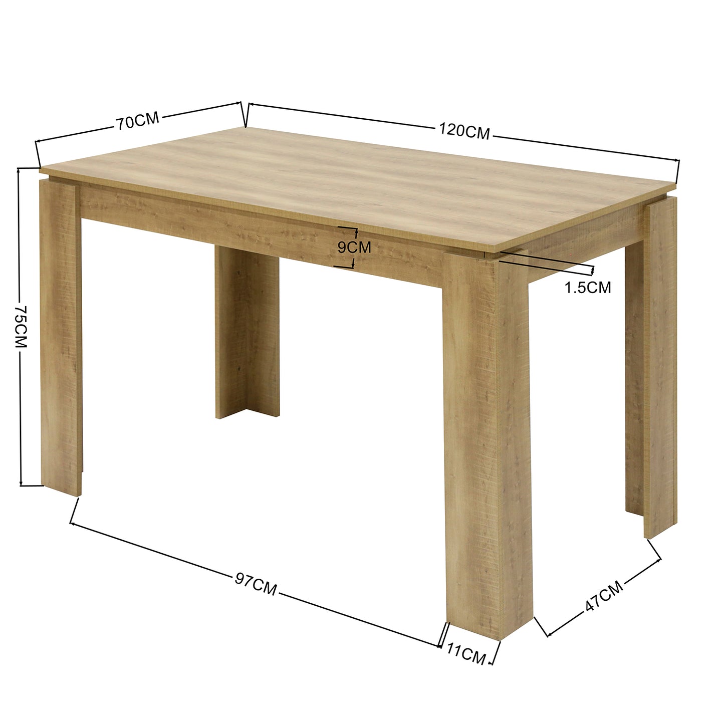 Table de salle à manger avec 120cm -CHÊNE