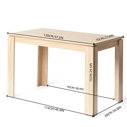 Table de Salle à Manger Rectangle 4 à 6 Personnes, Adaptée à la Cuisine, Manger, Salon et au Bureau, 120 x 70 x 75 cm--Couleur chêne