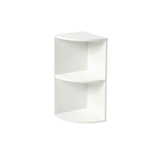 Étagère d'angle, Bibliothèque Autoportante, Étagères de Rangement en Bois pour Salon, Bureau à Domicile, 24 x 24 x 56cm--Blanc