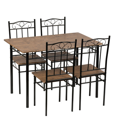 Ensemble de Table et Chaises - Table de Salle à Manger de 109x69x75cm avec 4 Chaises - Style Industriel