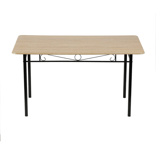 Table à manger de 4-6 personnes style morden-Pieds en fer noir - 137 x 77 x 75cm - Céréales de hêtre