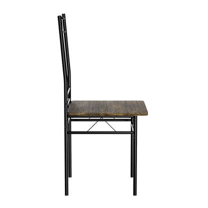 Lot de 6 chaises pieds en fer nior de style industriel, adaptées pour cuisine, salle à manger, salon, 40x40x90 cm