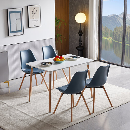 4 Chaise de salle à manger design contemporain scandinave-Vert foncé
