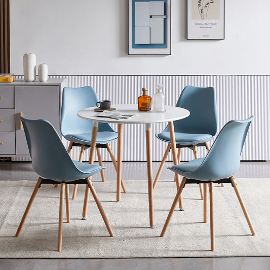 4 Chaise de salle à manger design contemporain scandinave-Vert clair