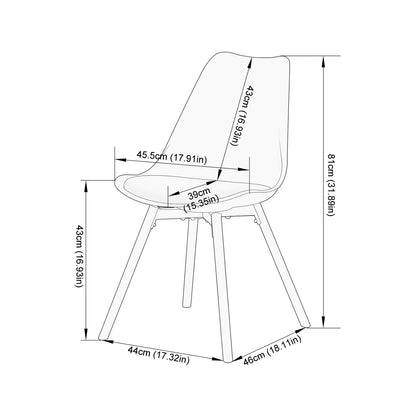 Lot de 4 chaises de salle à manger rembourrées avec bois massif Assise Dossier pour salle à manger, salon, chambre à coucher, salle de conférence, vert crème glacée