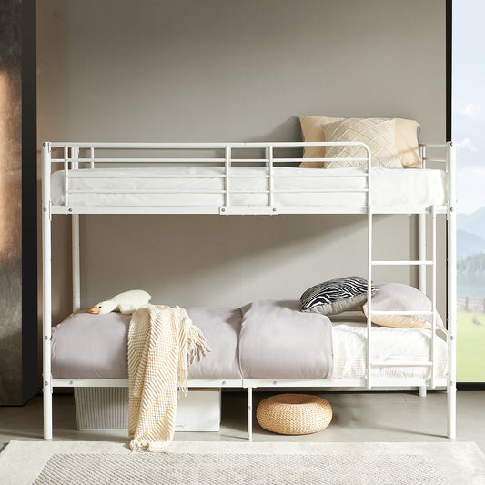 Lits Superposés de Style Industriel avec Échelle - Blanc