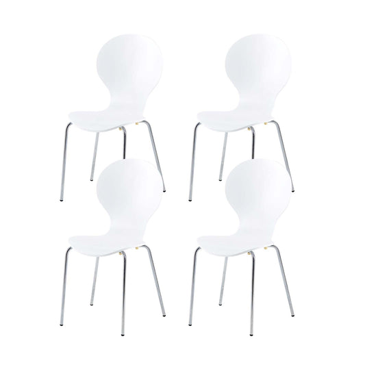 Lot de 4 Chaises Scandinaves pour Salle à Manger - Blanc