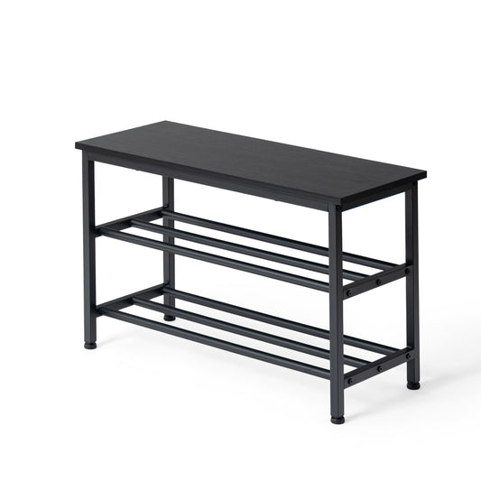 Étagère à Chaussures 3 Niveaux, 75 x 30 x 45 cm - Noir, pour Entrée, Chambre et Dressing, Range Plusieurs Paires