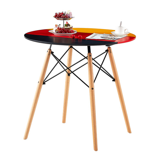 Table à Manger Style Scandinave - Table de Cuisine Ronde avec Pieds en Hêtre - 80 x 80 x 75 cm - Allemagne