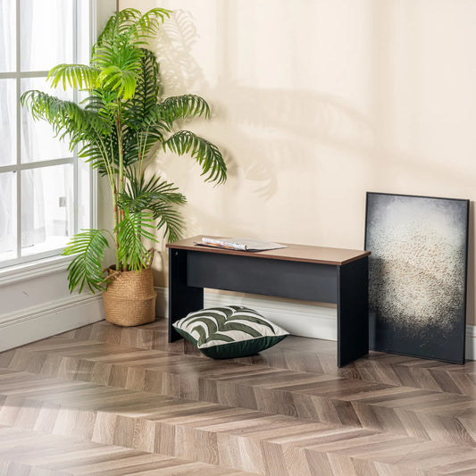 Lot de 2 Chaises de Salle à Manger, Économisez de l'espace, Adapté à la Chambre, Salon, Balcon, 90x30x45 cm--Couleur noyer + Noir