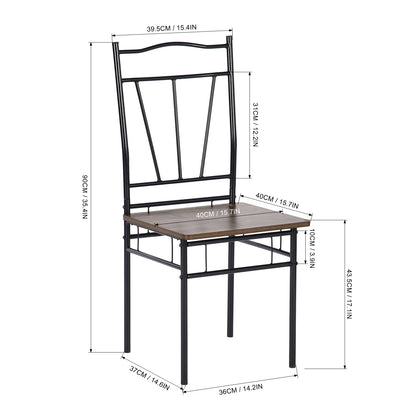 Lot de 8 chaises pieds en Métal nior de style industriel, chaises salle à manger, salon, 40x40x90 cm