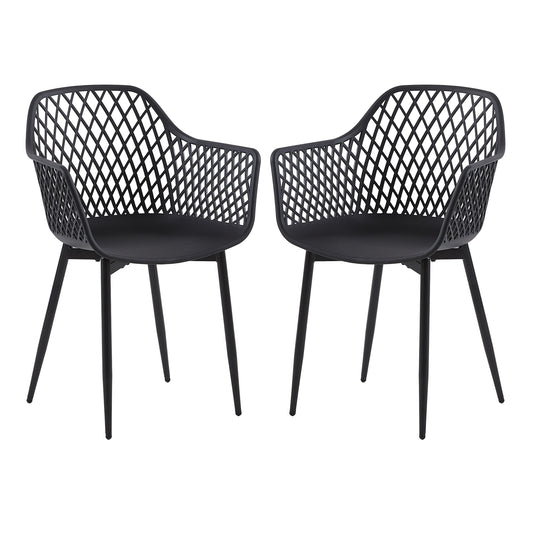 Lot de 2 Chaises de Salle à Manger de Style Scandinave - Noir