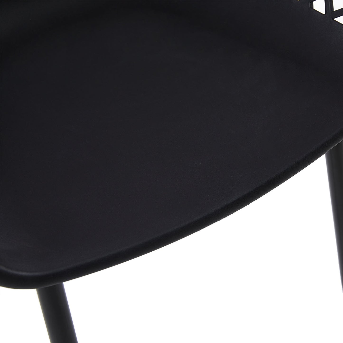 Lot de 6 Fauteuil Chaises Noir Plastique Scandinave Chaise de Salle à manger
