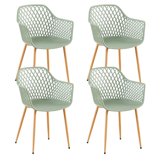 Lot de 4 chaises de jardin avec accoudoirs, chaises d'extérieur, de terrasse, de balcon, de jardin, charge maximale : 120 kg