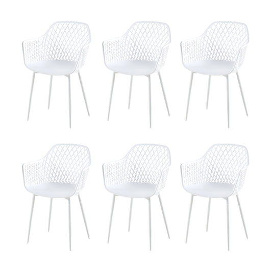 Lot de 6 Fauteuil Chaises Blanc Plastique Scandinave Chaise de Salle à manger