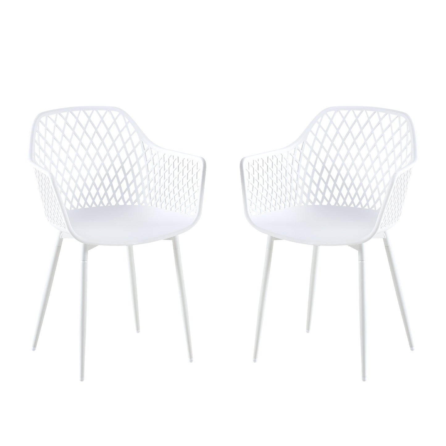 Lot de 2 Fauteuil Chaises Blanc Plastique Scandinave Chaise de Salle à manger