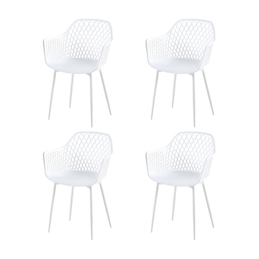 Lot de 4 Fauteuil Chaises Blanc Plastique Scandinave Chaise de Salle à manger