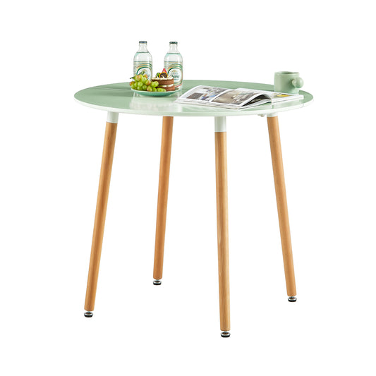 Table à manger, Table de cuisine ronde, Vert clair, Style industriel