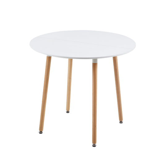 Ronde Table de Salle à Manger scandinave de 4 personnes blanc 90 cm