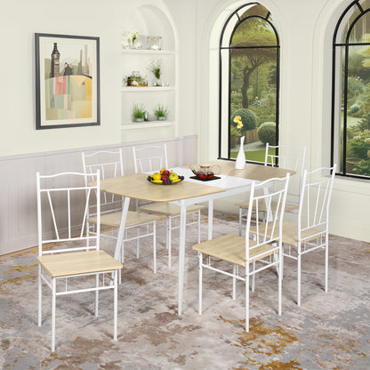 Ensemble de 4 chaises de salle à manger à dossier haut en hêtre et pieds en fer blanc de style industriel