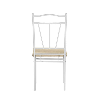 Ensemble de 6 chaises de salle à manger à dossier haut en hêtre et pieds en fer blanc de style industriel