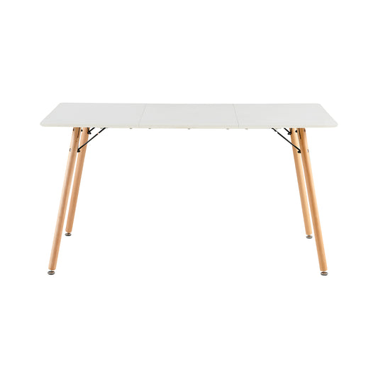 Table à Manger pour 4 à 6 Personnes au Style Moderne, Bureau, Adaptée à la Cuisine, Manger, Salon et au Bureau, 140 x 80 x 73.5 cm--Blanc