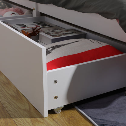 2 tiroirs - Peut être utilisé comme tiroir de lit en bois - tiroir de rangement - style simple - blanc