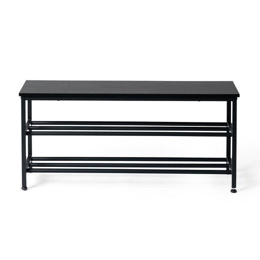 Étagère à Chaussures 3 Niveaux, 100 x 30 x 45 cm - Noir, Pour Entrée, Chambre et Dressing, Range Plusieurs Paires