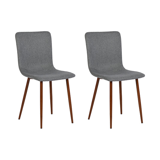 Lot de 2 Chaises de Salle à Manger en Tissu PU avec Pieds en Métal - Gris