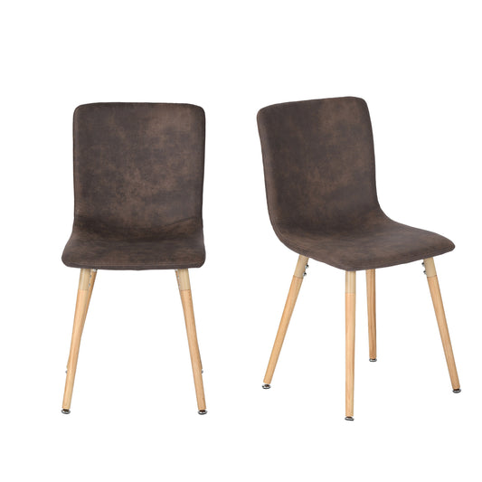 Lot de 2 Chaises de Salle à Manger Tissu noir avec Pieds en Bois