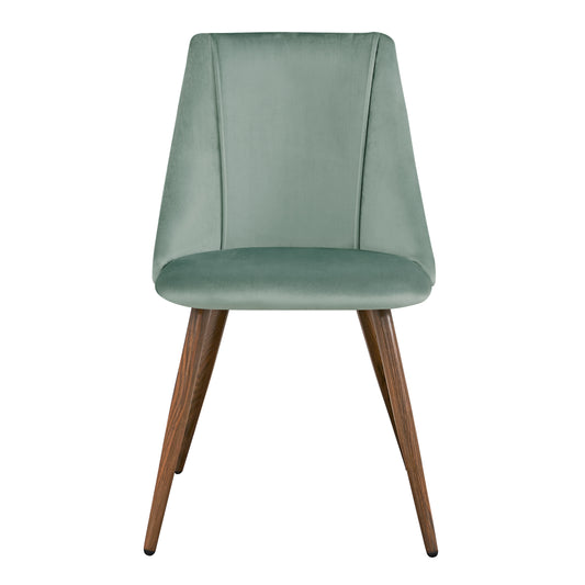 Chaise de Salle à Manger Style Scandinave en Velours Rétro - Vert