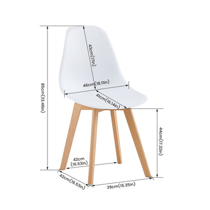 Lot de 2 chaises Scandinave design La mode Salle à Manger Chaises de Blanc - Cuisine,Salon,Bureau