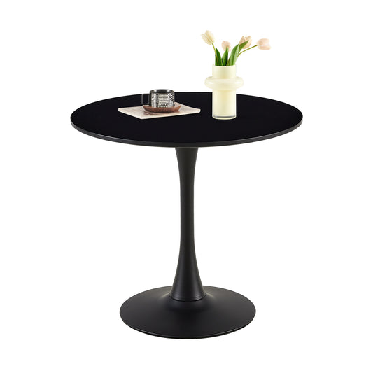 Table ronde de style médiéval moderne - 75 cm pour cuisine/salle à manger/salon/bureau - Noir